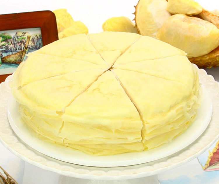 【顺丰冷链】榴芒一刻榴莲千层班戟手工蛋糕8英寸745克 适合4-5人
