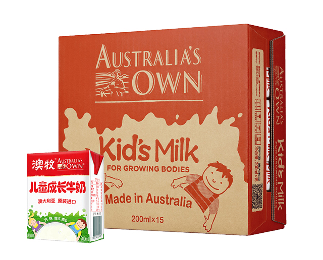 澳牧儿童成长牛奶200ml*15盒装 澳大利亚原装进口 孩子爱喝的牛奶